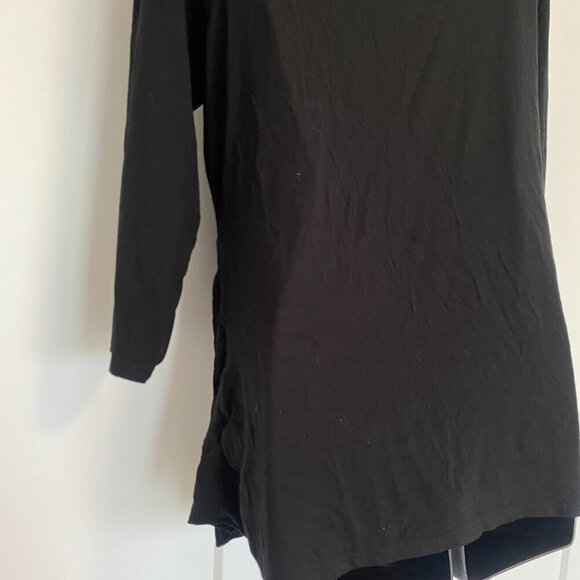Coldwater Creek Wrap Long Sleeve Shirt Black Strechy Fitted Top Plus Size 1X - Picture 7 of 8